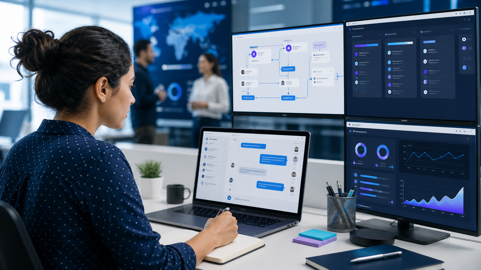 Learner testing AI-assisted support workflows and reporting dashboards